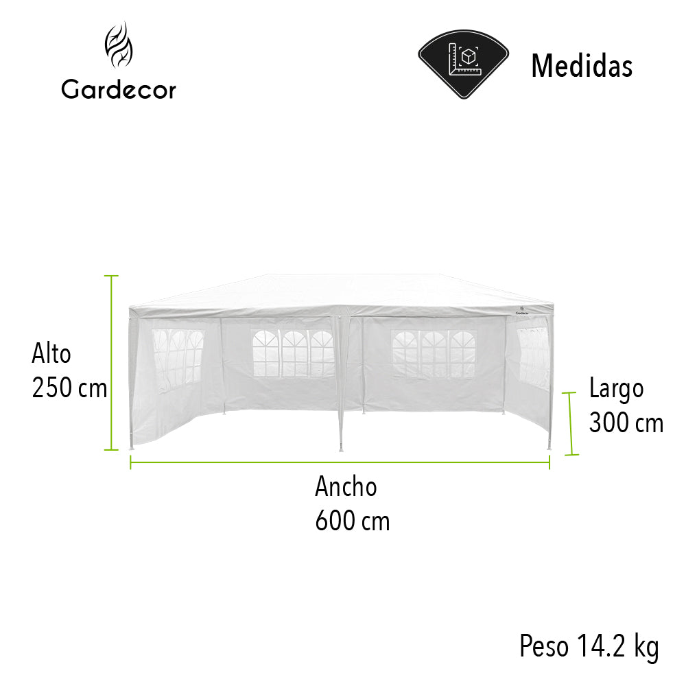 Carpa toldo con paredes 6x3