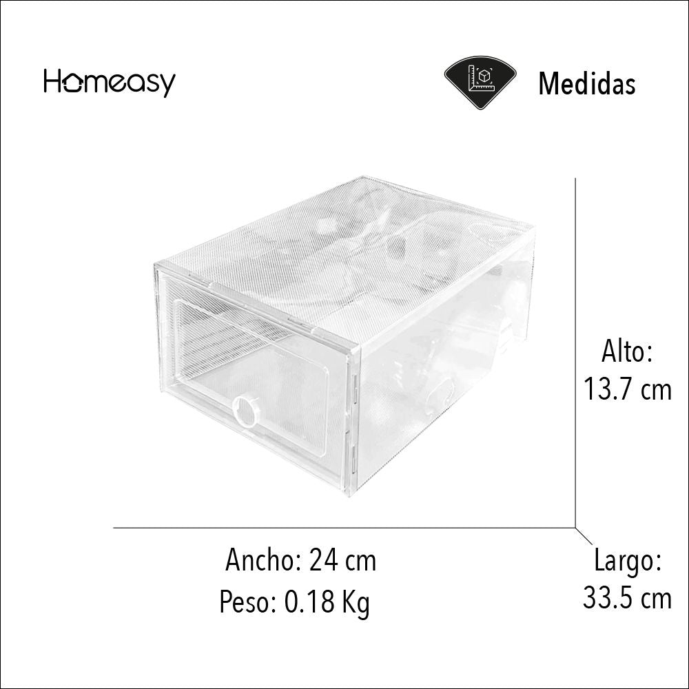 Cajas Organizadoras de Zapatos x 12 piezas Transparente