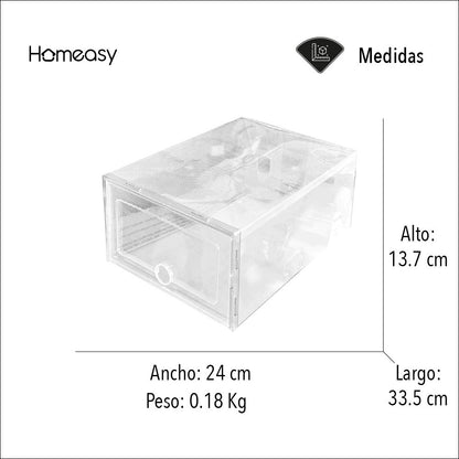 Cajas Organizadoras de Zapatos x 12 piezas Transparente